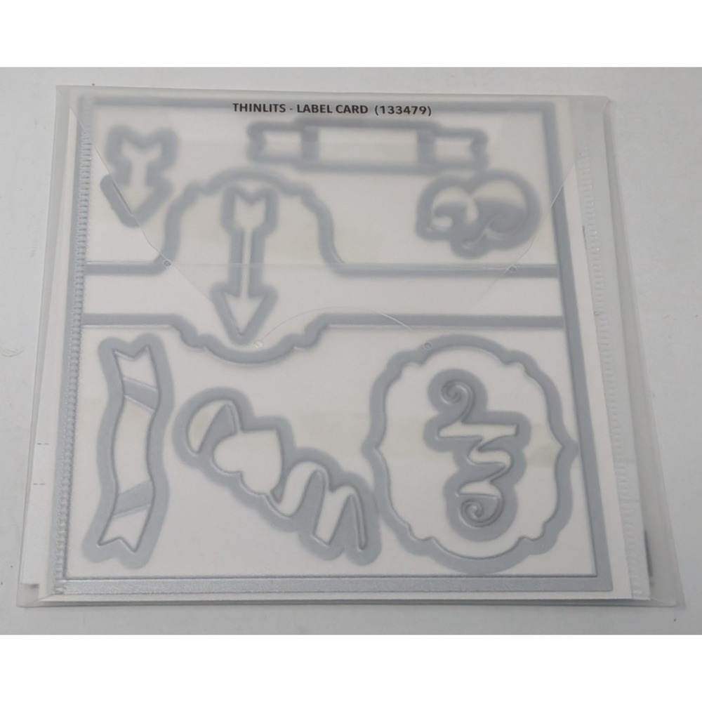 Stampin Up Label Card Thinlits 9 Metal Dies‎ VTG
